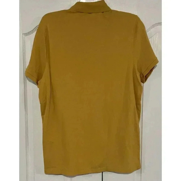 Hollister Short Sleeve Polo Logo Shirt Size XXL Advcd Stretch Dark Yellow NWOT - Picture 2 of 4